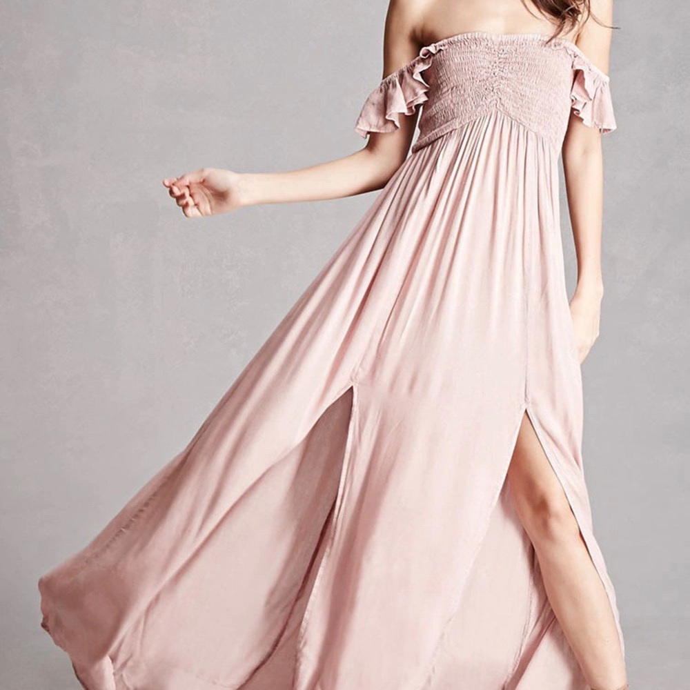 Blush Maxi Dress with Slits